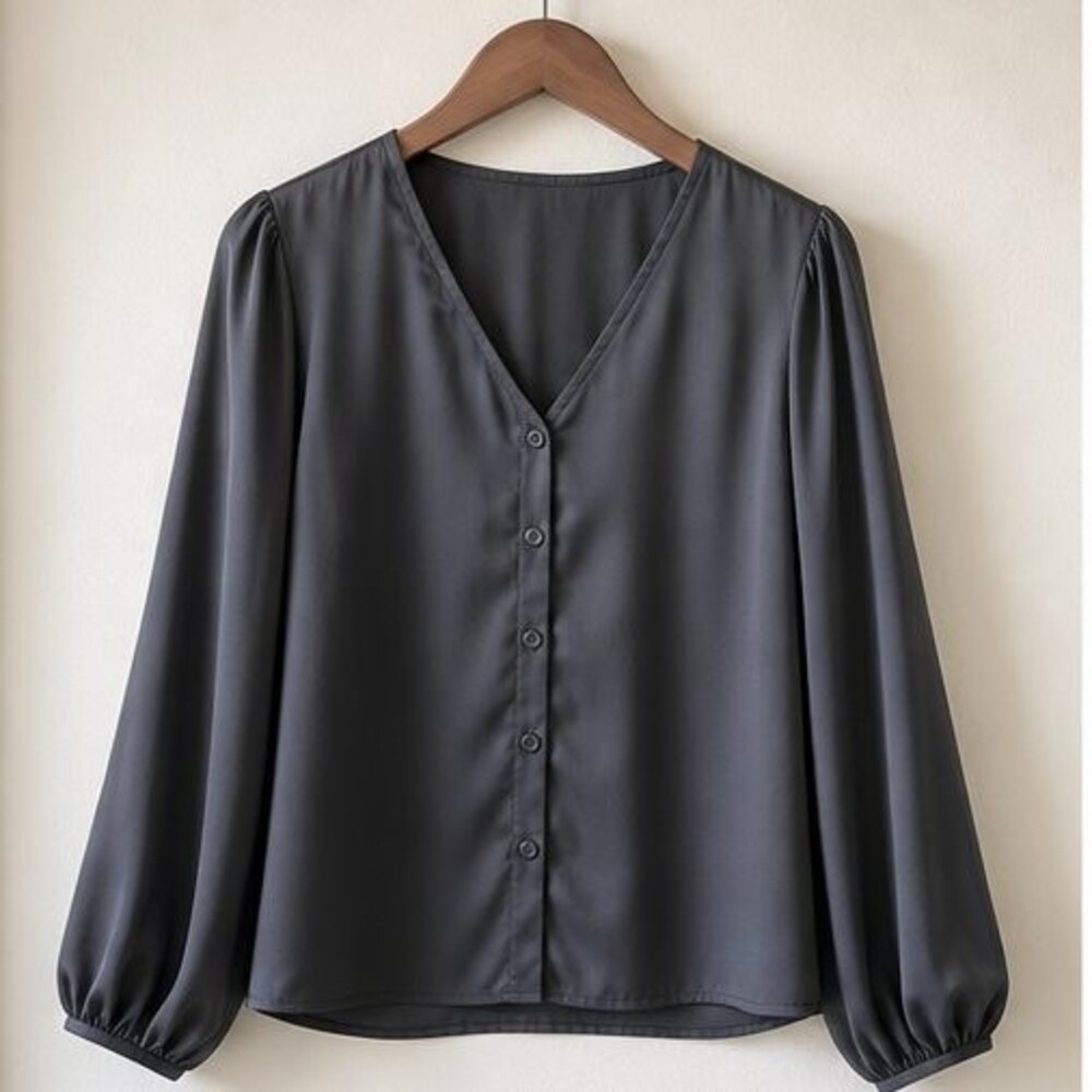 Charcoal Peplum Top